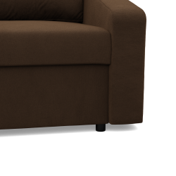 Ecksofa NEO Mikro, Füllung - Schaumstoff, Farbe - BRAUN, Armlehnentyp - Schräg