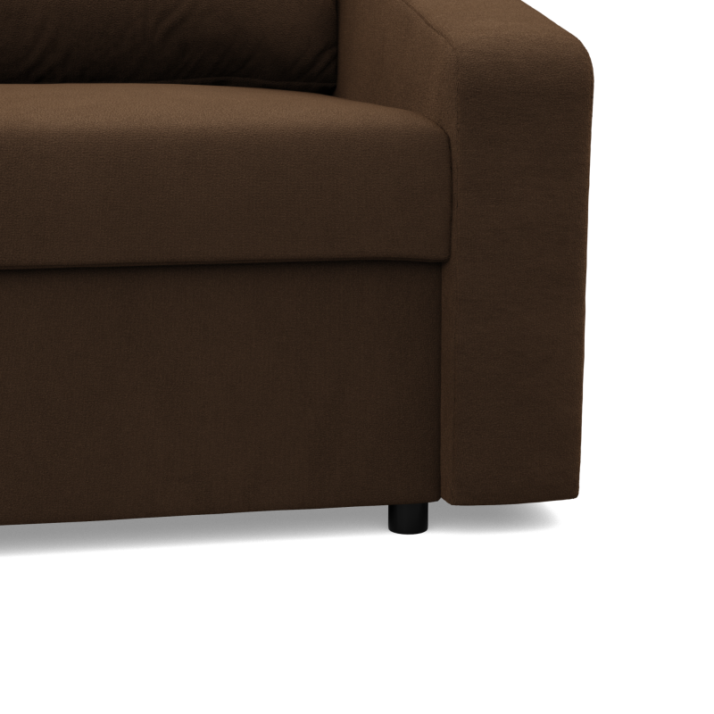 Ecksofa NEO Mikro, Füllung - Schaumstoff, Farbe - BRAUN, Armlehnentyp - Schräg