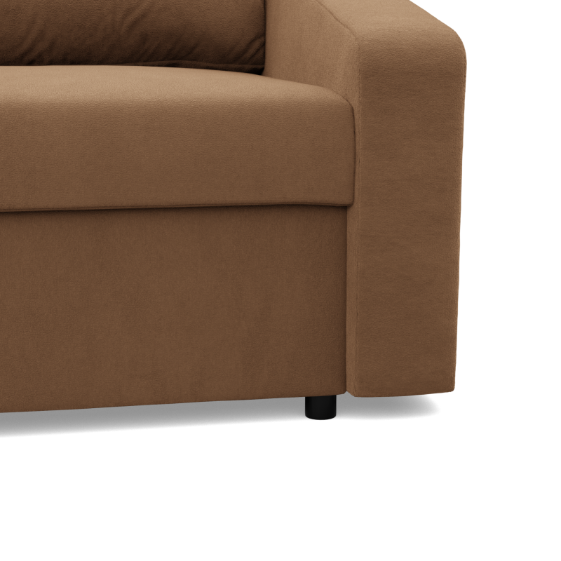 Ecksofa NEO Mikro, Füllung - Schaumstoff, Farbe - CAPPUCCINO, Art der Armlehne - Schräg