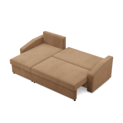 Ecksofa NEO Mikro, Füllung - Schaumstoff, Farbe - CAPPUCCINO, Art der Armlehne - Schräg