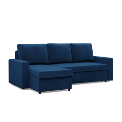 Ecksofa NEO Kronos, Füllung - Federkern, Farbe - BLAU, Armlehnentyp - Gerade