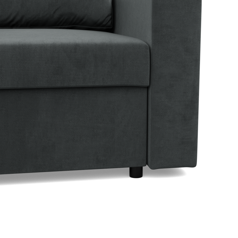 Ecksofa NEO Kronos, Füllung - Federkern, Farbe - DUNKELGRAU, Art der Armlehne - Gerade