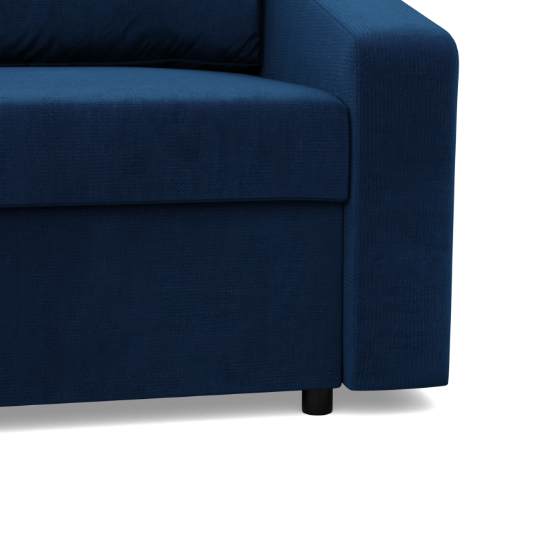 Ecksofa NEO Kronos, Füllung - Federkern, Farbe - DUNKELBLAU, Art der Armlehne - Schräg