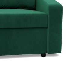 Ecksofa NEO Kronos, Füllung - Federkern, Farbe - FLASCHENGRÜN, Art der Armlehne - Schräg