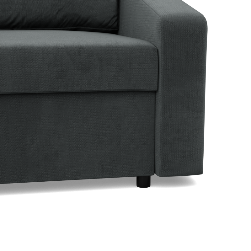 Ecksofa NEO Kronos, Füllung - Federkern, Farbe - DUNKELGRAU, Art der Armlehne - Schräg