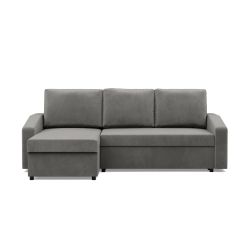 NEO Kronos Ecksofa, Füllung - Federkern, Farbe - HELLGRAU, Art der Armlehne - Schräg