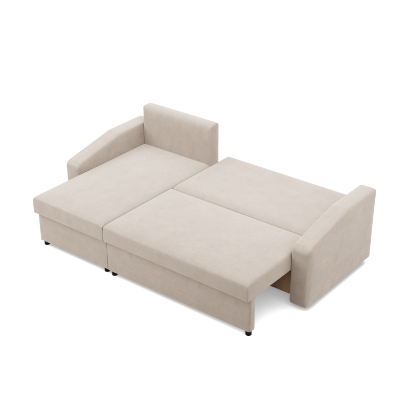 Ecksofa NEO Kronos, Füllung - Federkern, Farbe - BEIGE, Armlehnenart - Schräg