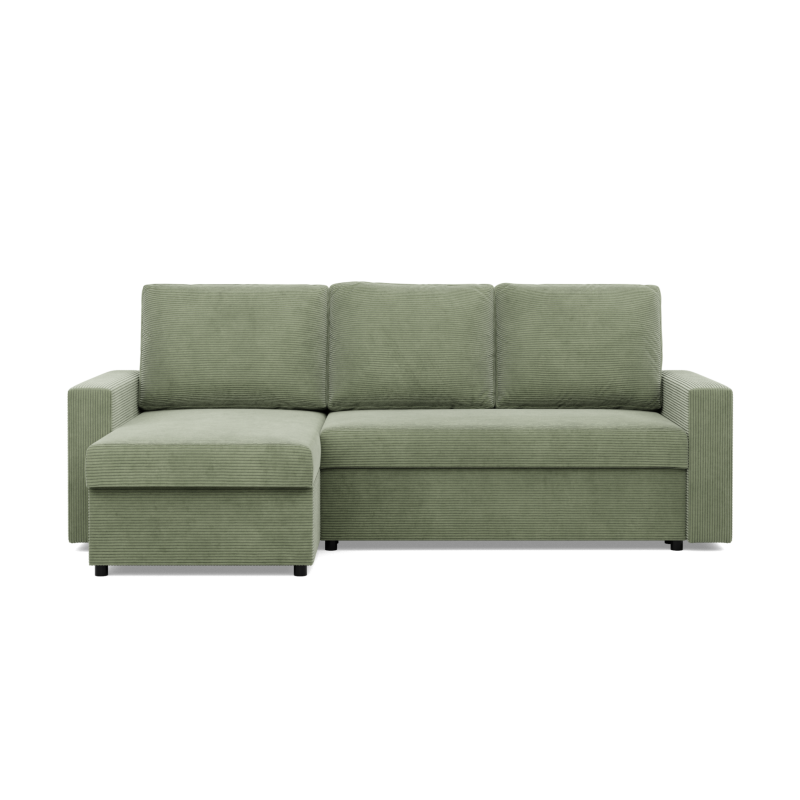 Sofá esquinero NEO Poso, Relleno - De muelles, Color - VERDE CLARO, Tipo de reposabrazos - Recto