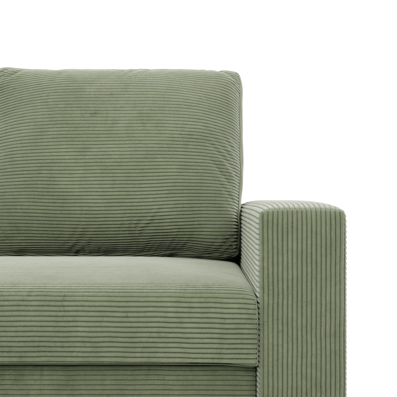 Ecksofa NEO Poso, Füllung - Feder, Farbe - HELLGRÜN, Art der Armlehne - Einfach