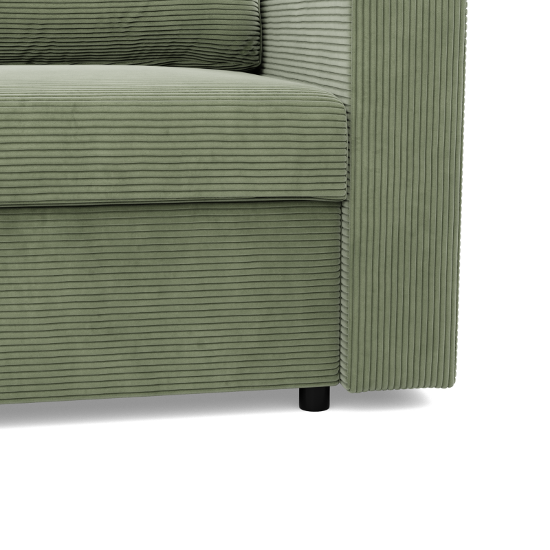 Ecksofa NEO Poso, Füllung - Feder, Farbe - HELLGRÜN, Art der Armlehne - Einfach