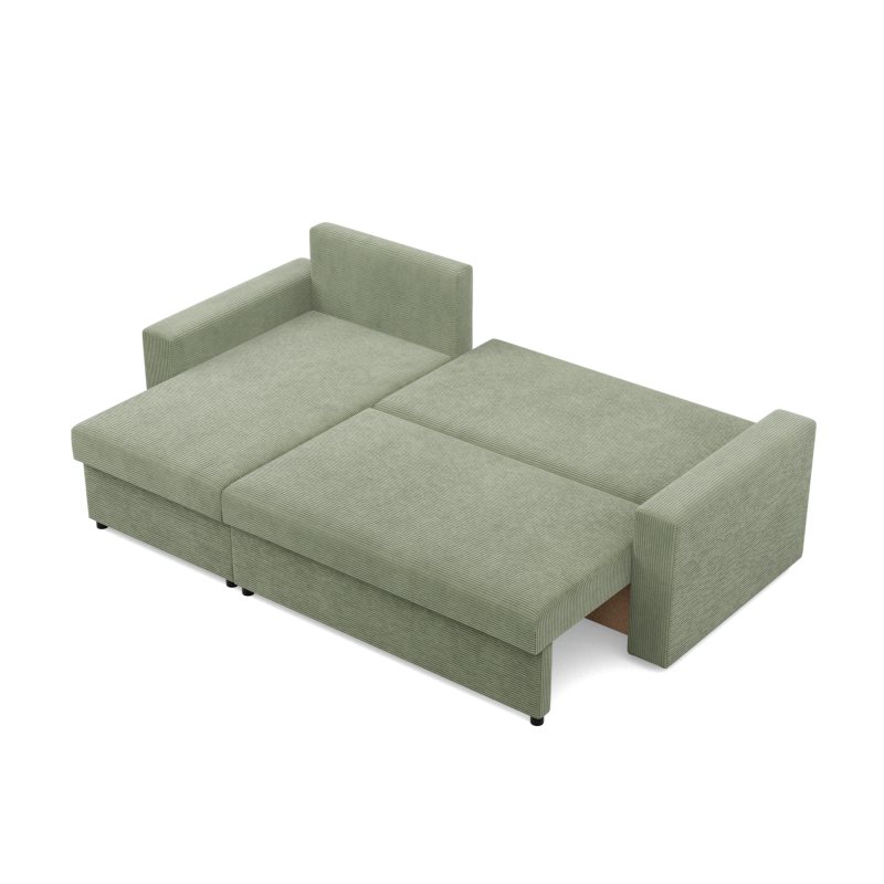 Ecksofa NEO Poso, Füllung - Feder, Farbe - HELLGRÜN, Art der Armlehne - Einfach