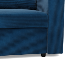 Ecksofa NEO Poso, Füllung - Federkern, Farbe - DUNKELBLAU, Art der Armlehne - Gerade