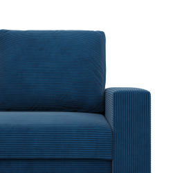 Ecksofa NEO Poso, Füllung - Federkern, Farbe - DUNKELBLAU, Art der Armlehne - Gerade