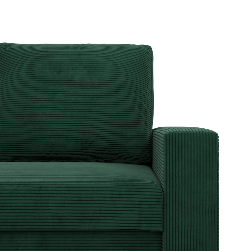 Ecksofa NEO Poso, Füllung - Federkern, Farbe - FLASCHENGRÜN, Art der Armlehne - Einfach