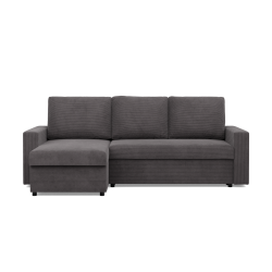 Ecksofa NEO Poso, Füllung - Federung, Farbe - DUNKELGRAU, Art der Armlehne - Einfach