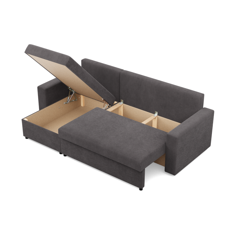 Esquina NEO Poso, Relleno - De muelles, Color - GRIS OSCURO, Tipo de reposabrazos - Recto