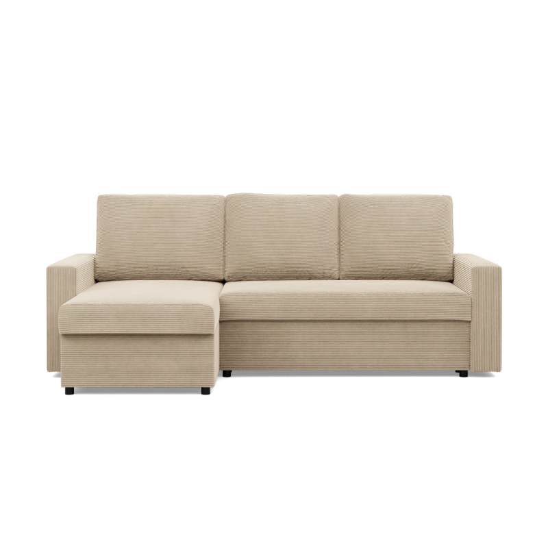 Ecksofa NEO Poso, Füllung - Federkern, Farbe - BEIGE, Art der Armlehne - Einfach