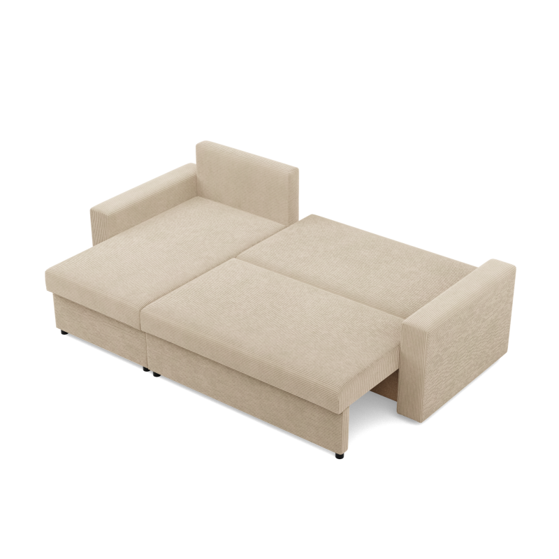 Ecksofa NEO Poso, Füllung - Federkern, Farbe - BEIGE, Art der Armlehne - Einfach