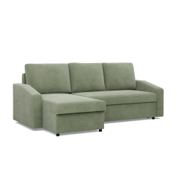 NEO Poso Corner Sofa, Filling - Spring, Color - LIGHT GREEN, Type of Armrest - Slanted