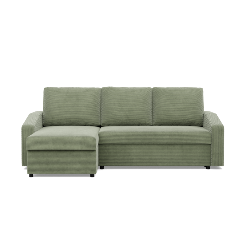 Ecksofa NEO Poso, Polsterung - Federkern, Farbe - HELLGRÜN, Art der Armlehne - Schräg