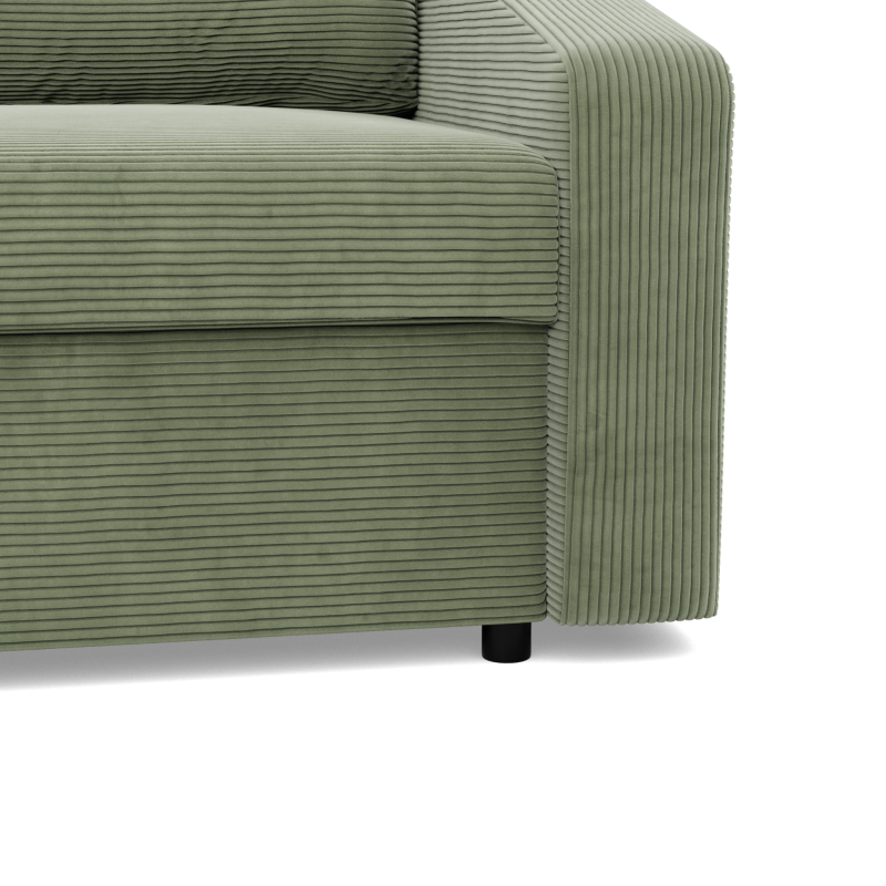 Кутовий диван NEO Poso, Наповнення - Пружинне, Колір - СВІТЛО-ЗЕЛЕНИЙ, Тип підлокітника - Косий