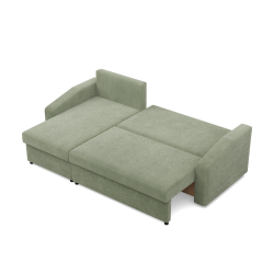 Кутовий диван NEO Poso, Наповнення - Пружинне, Колір - СВІТЛО-ЗЕЛЕНИЙ, Тип підлокітника - Косий
