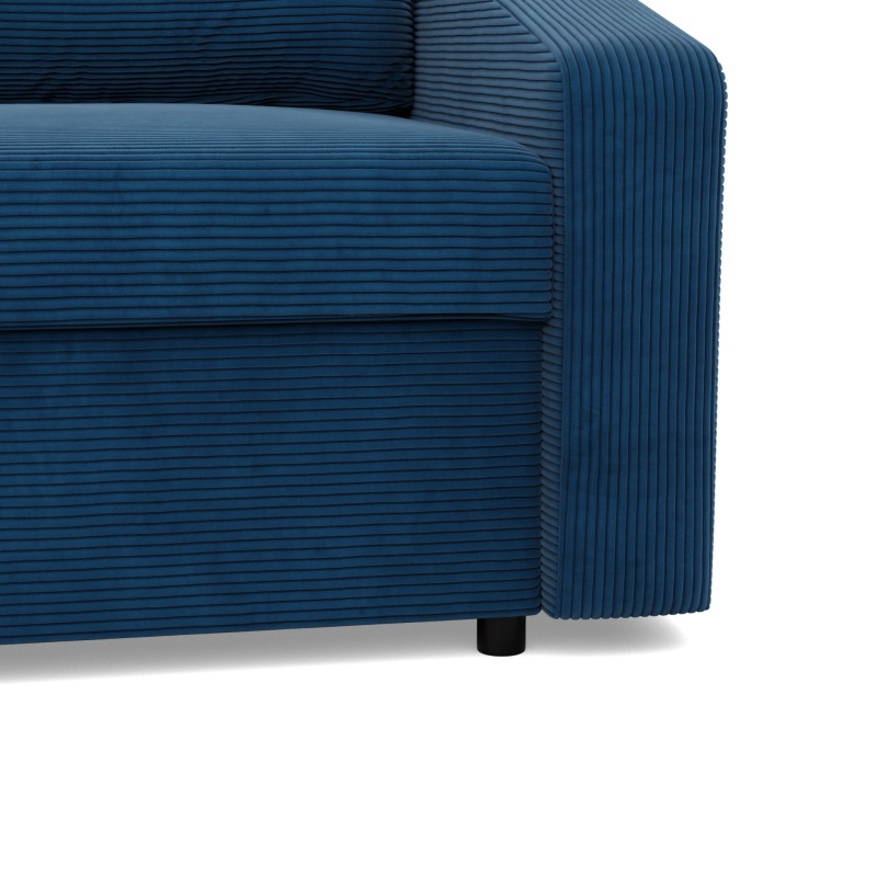 Ecksofa NEO Poso, Polsterung - Federung, Farbe - MARINEBLAU, Art der Armlehne - Schräg