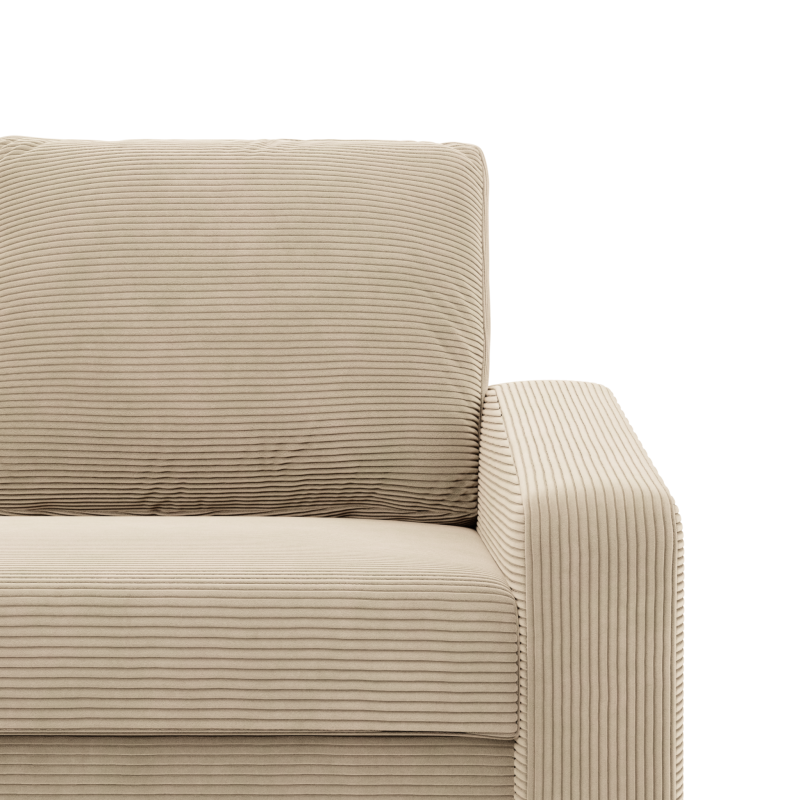Ecksofa NEO Poso, Füllung - Federkern, Farbe - BEIGE, Art der Armlehne - Schräg
