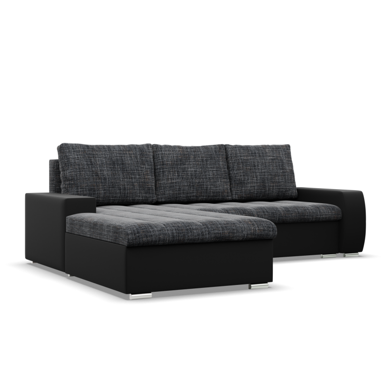 Aurora Corner Sofa, Side - LEFT, Color - GRAY + BLACK