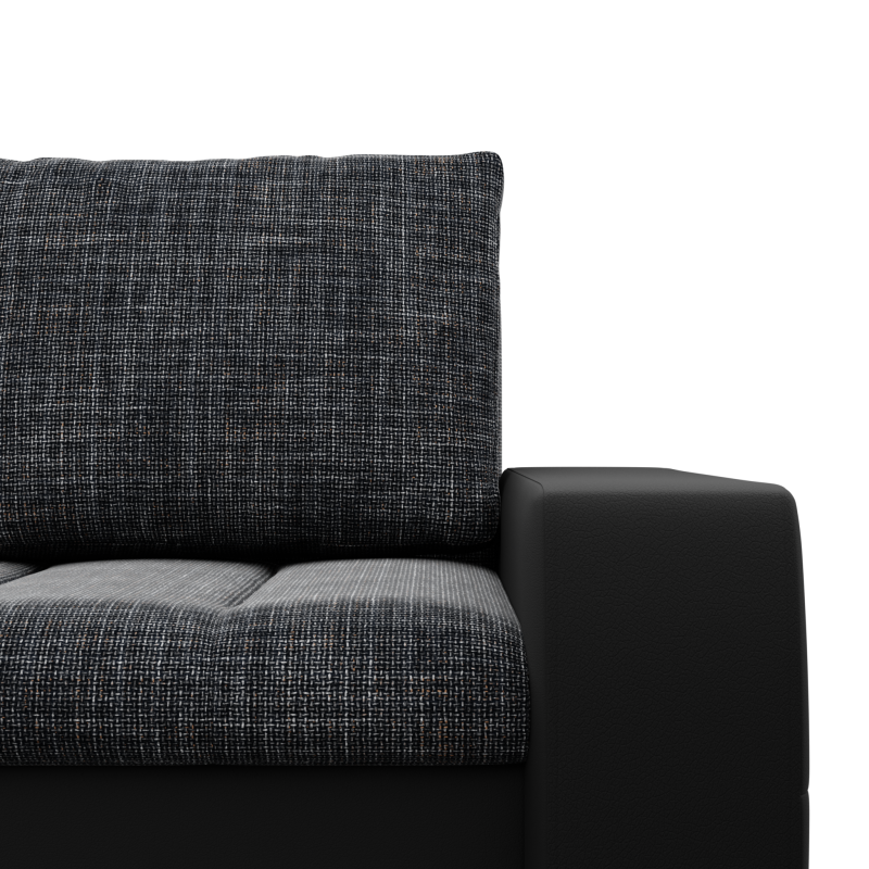 Aurora Corner Sofa, Side - LEFT, Color - GRAY + BLACK
