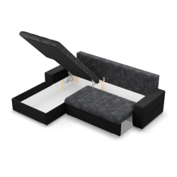 Narożnik Aurora , Strona - LEWA, Kolor - POPIEL + CZARNY