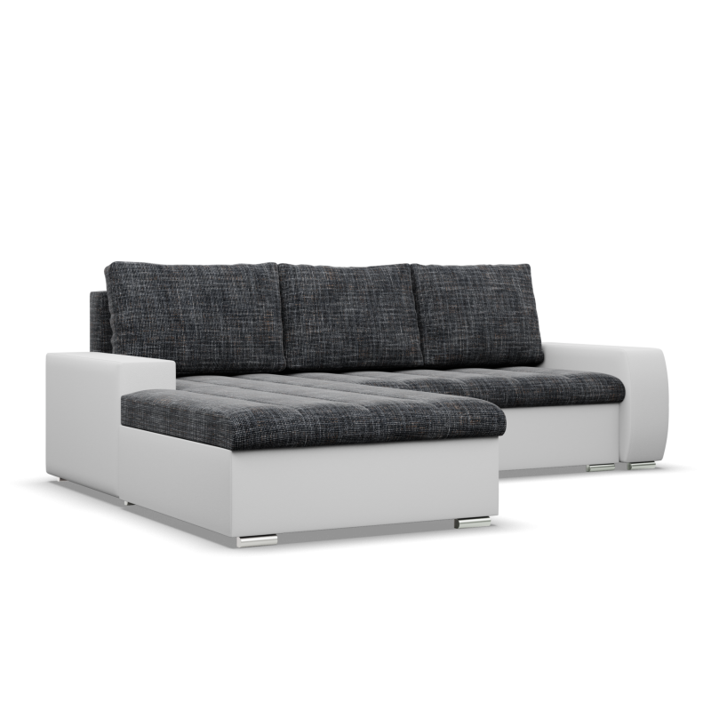 Ecksofa Aurora, Seite - LINKS, Farbe - GRAU + WEISS