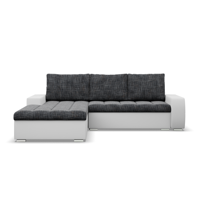 Ecksofa Aurora, Seite - LINKS, Farbe - GRAU + WEISS