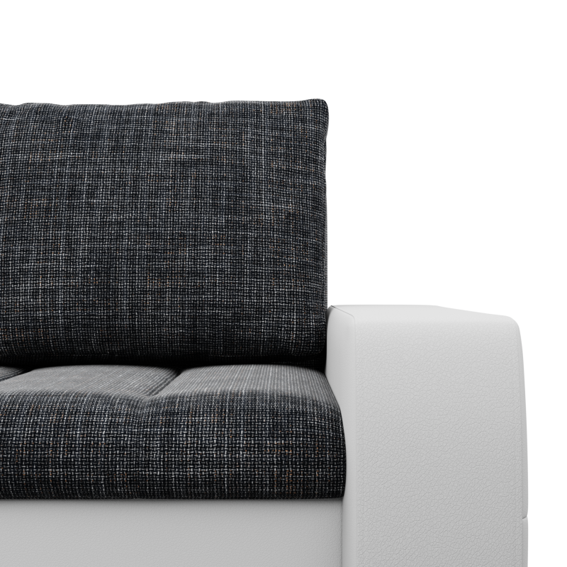 Ecksofa Aurora, Seite - LINKS, Farbe - GRAU + WEISS