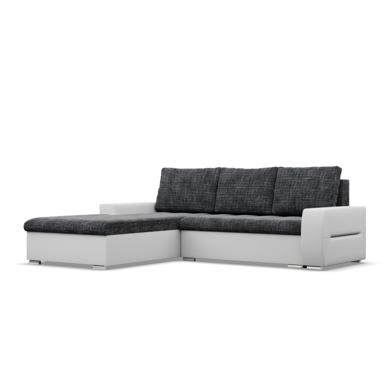Ecksofa Aurora, Seite - LINKS, Farbe - GRAU + WEISS