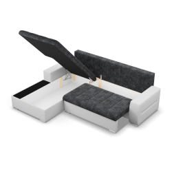 Aurora Corner Sofa, Side - LEFT, Color - GRAY + WHITE