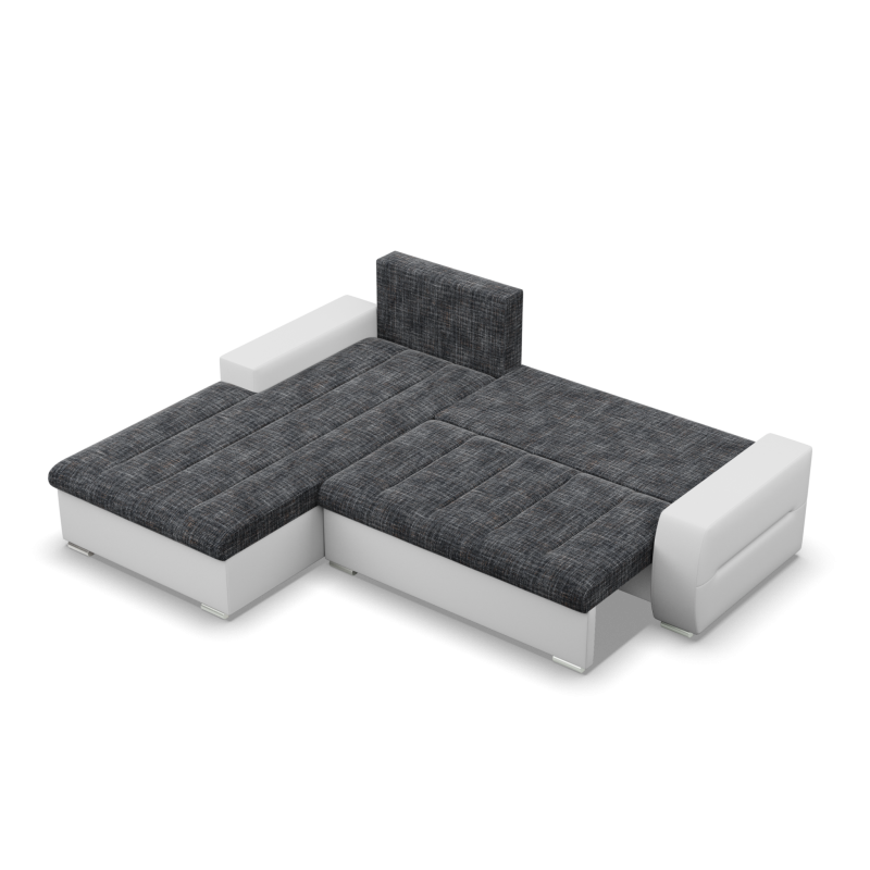 Ecksofa Aurora, Seite - LINKS, Farbe - GRAU + WEISS