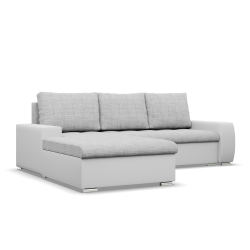 Aurora Corner Sofa, Side - LEFT, Color - GRAY + WHITE