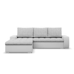 Ecksofa Aurora, Seite - LINKS, Farbe - GRAU + WEISS
