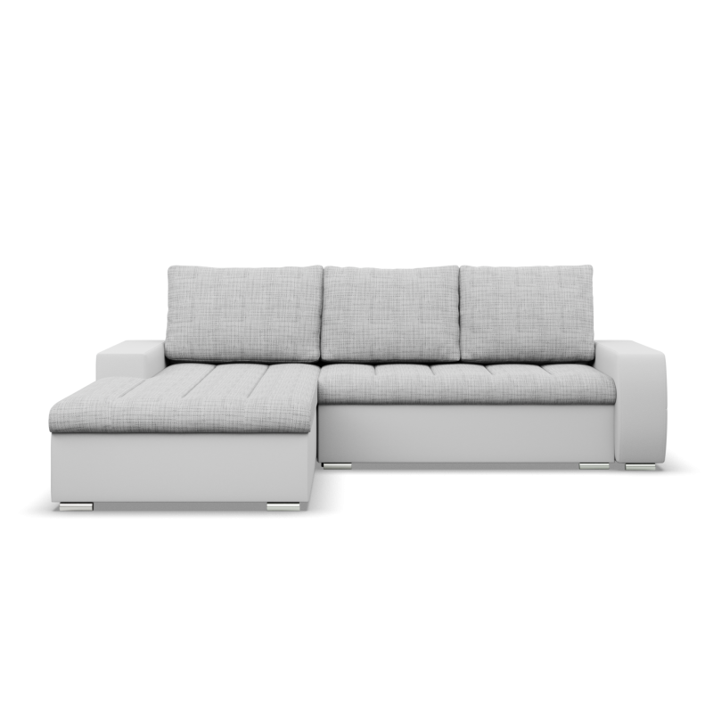 Aurora Corner Sofa, Side - LEFT, Color - GRAY + WHITE