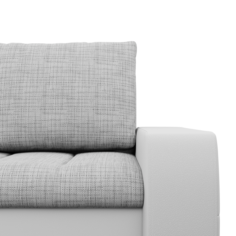Ecksofa Aurora, Seite - LINKS, Farbe - GRAU + WEISS