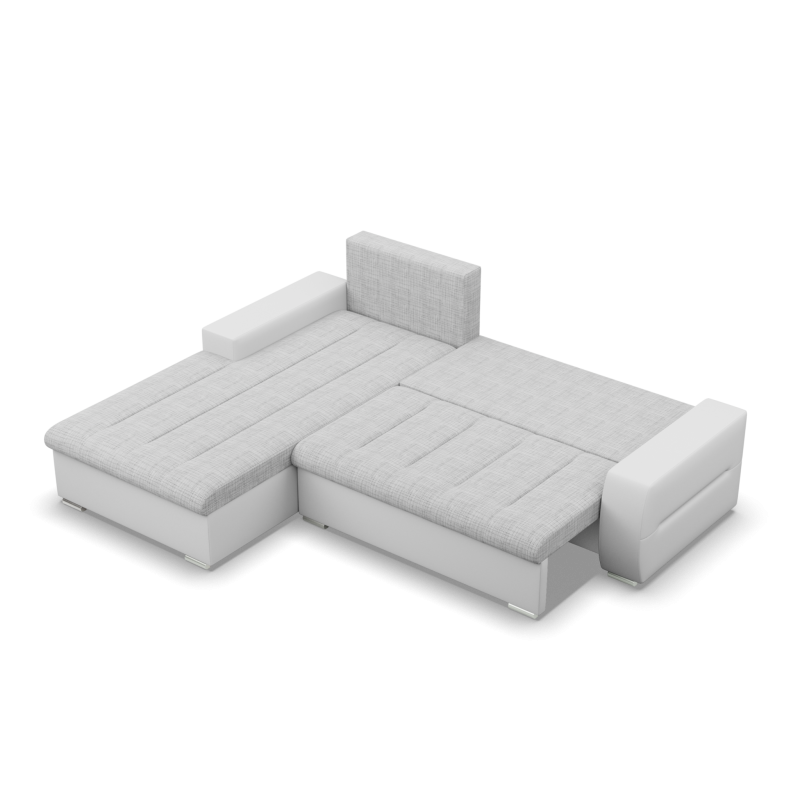 Aurora Corner Sofa, Side - LEFT, Color - GRAY + WHITE