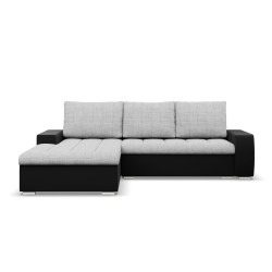 Ecksofa Aurora, Seite - LINKS, Farbe - GRAU + SCHWARZ