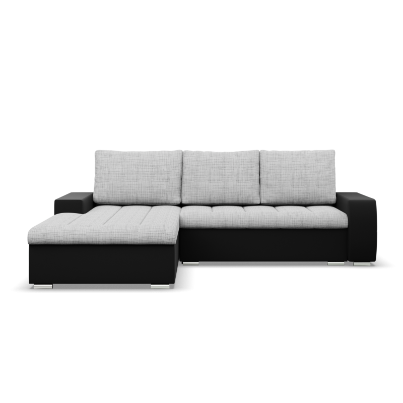 Aurora Corner Sofa, Side - LEFT, Color - GRAY + BLACK