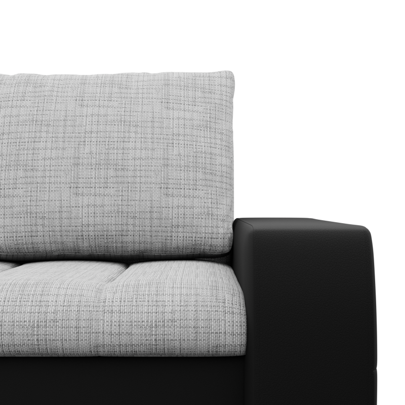 Ecksofa Aurora, Seite - LINKS, Farbe - GRAU + SCHWARZ