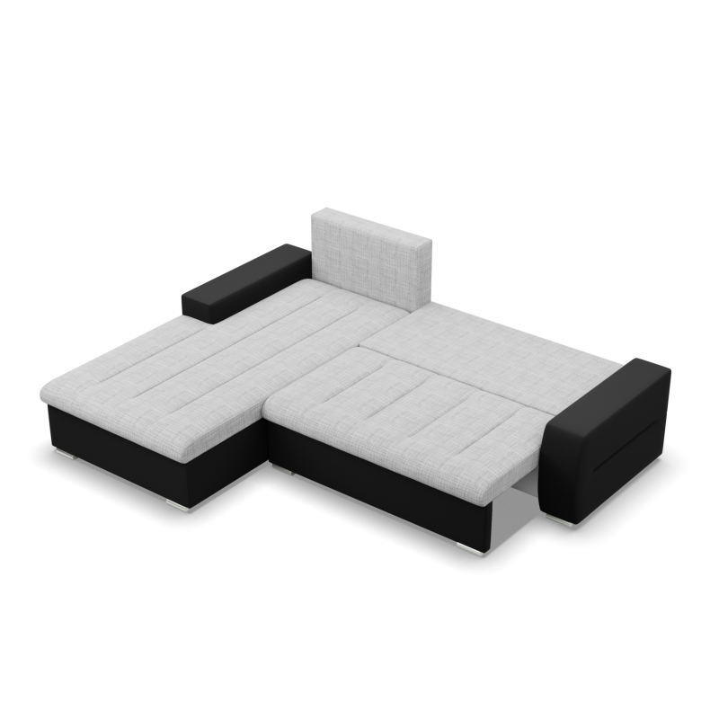 Aurora Corner Sofa, Side - LEFT, Color - GRAY + BLACK