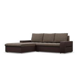 Ecksofa Aurora, Seite - LINKS, Farbe - BRAUN + CAPPUCCINO
