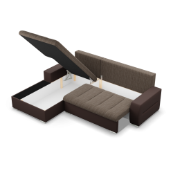 Ecksofa Aurora, Seite - LINKS, Farbe - BRAUN + CAPPUCCINO