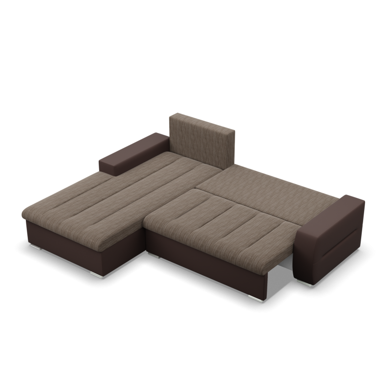 Aurora Corner Sofa, Side - LEFT, Color - BROWN + CAPPUCCINO