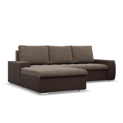 Aurora Corner Sofa, Side - LEFT, Color - BROWN + CAPPUCCINO